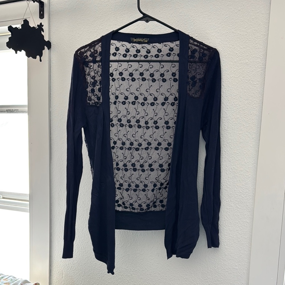 Floral Sheer-Back Cardigan